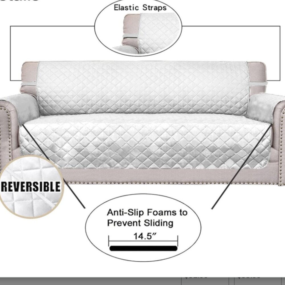 Easy-Going Reversible Loveseat Couch Cover for 2 Cushion Couch Sofa Cover